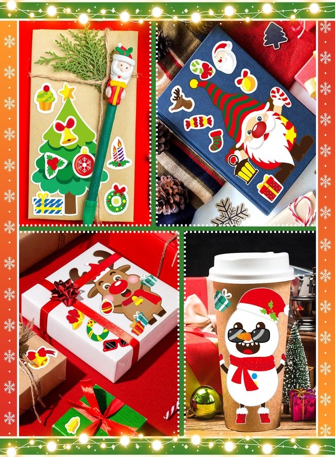 Oomloid 42 Sheets Christmas Party Favor Stickers for Kids, Christmas Goodie Bag Stocking Stuffers Face Stickers, Gifts Games Activities Holiday Sticker Crafts for Kids - Image 2